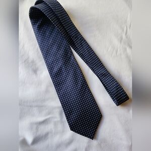 Chaps Tie, Men's Blue Polka Dot, All Silk Chaps Dress Tie 3" X 57"